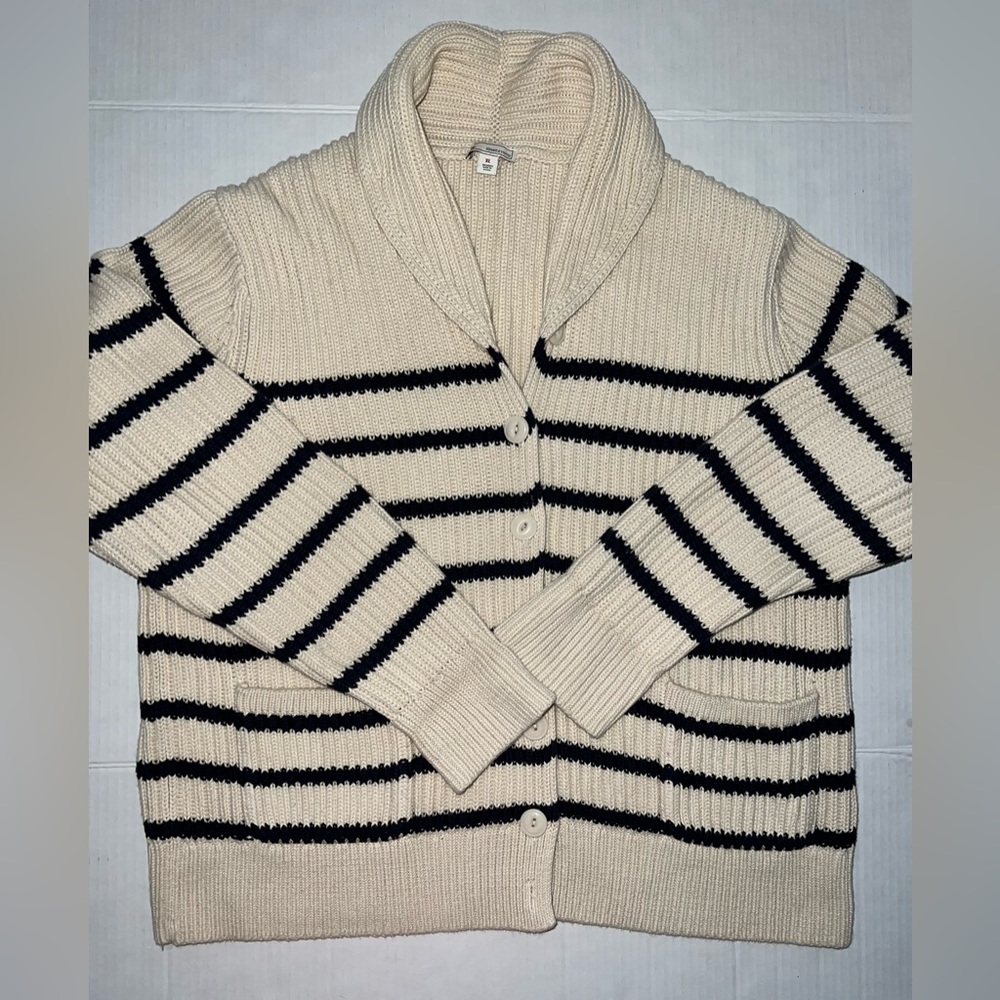 Gap cardigan preppy striped button front cotton women's size XL GUC